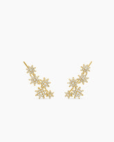 Starburst Climber Earrings in 18K Yellow Gold with Diamonds, 23mm